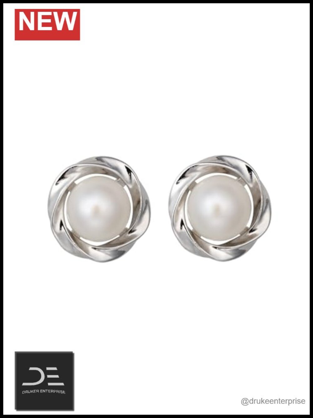 14K Gold Plated 925 Sterling Silver Freshwater Pearl Stud Earrings